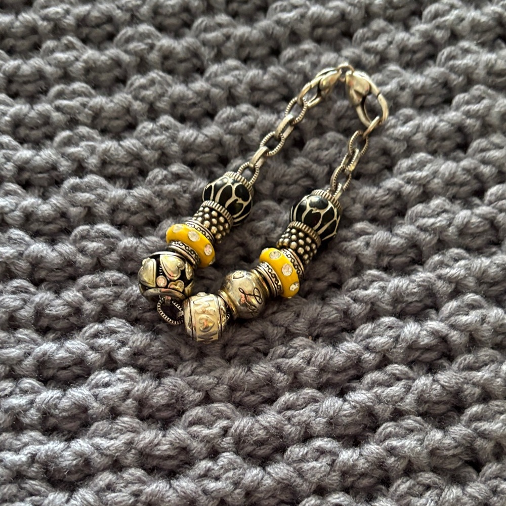 Brighton Yellow and Silver Beaded Bracelet